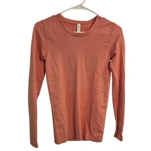 Athleta Flurry Blizzard Rib Top Seamless. Conch Pink. Size Xs